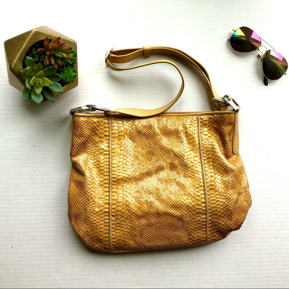Brighton Yellow Faux Python Leather Crossbody - image 2